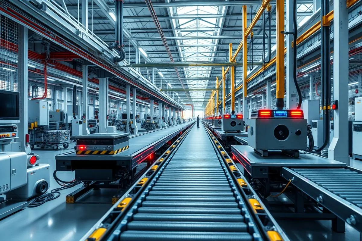Autonomous factory with AI-powered conveyor systems