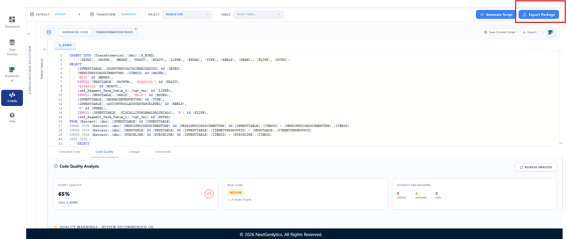 Deployable ETL Packages Generated from a Mapping
