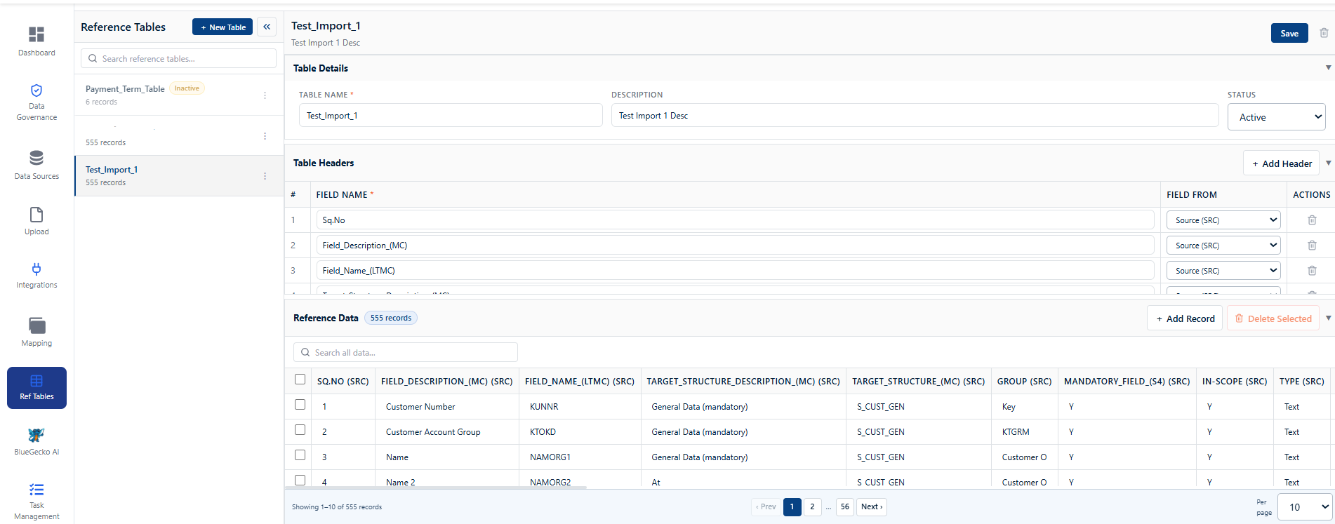 Reference Tables Module