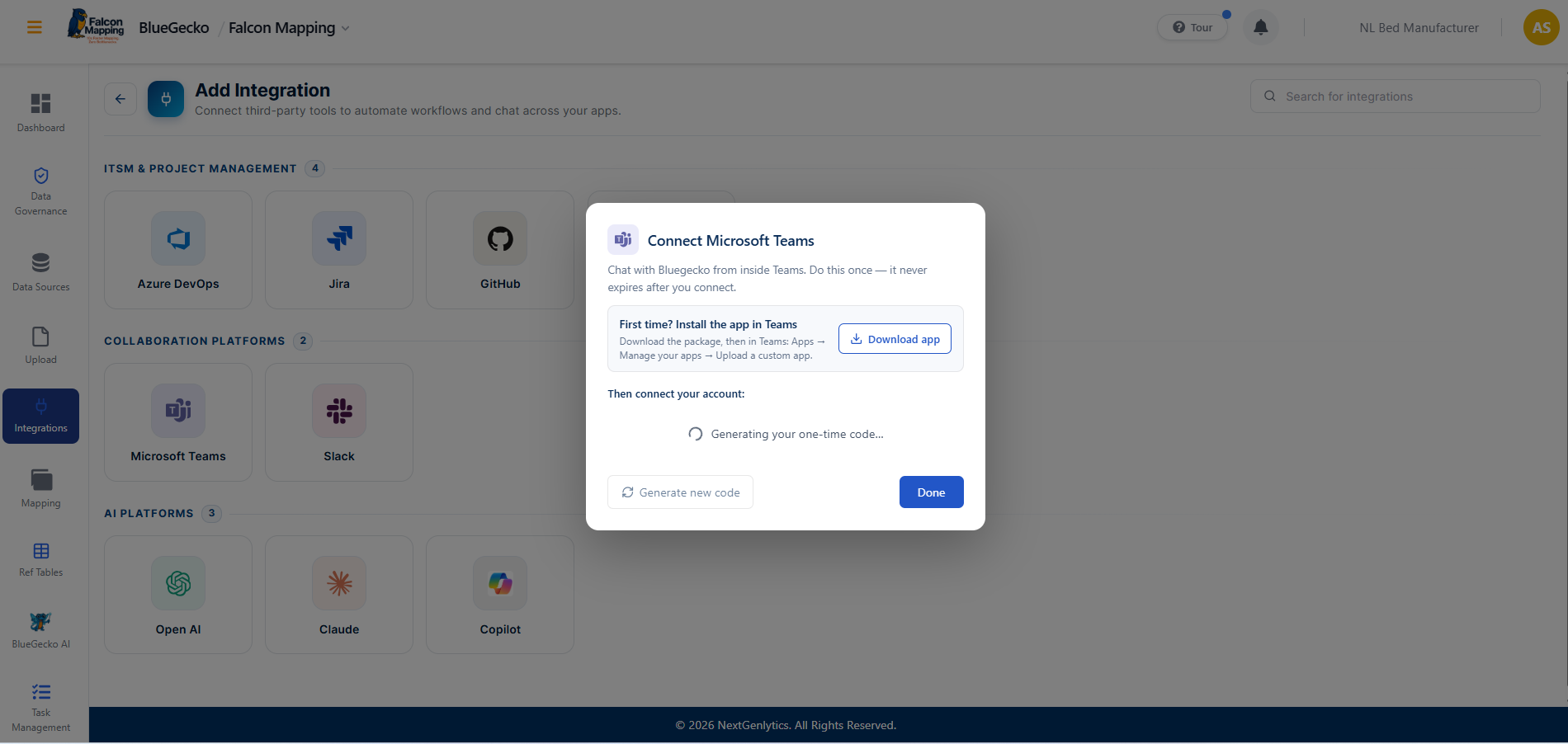 Microsoft Teams Integration with BlueGecko AI