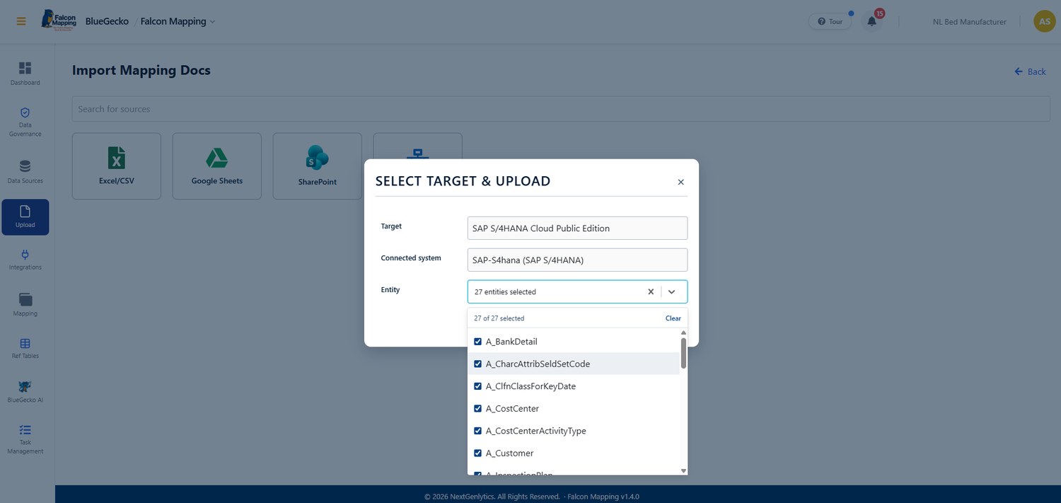 API Upload: Mapping Documents Generated from the Target System
